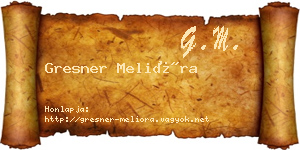 Gresner Melióra névjegykártya